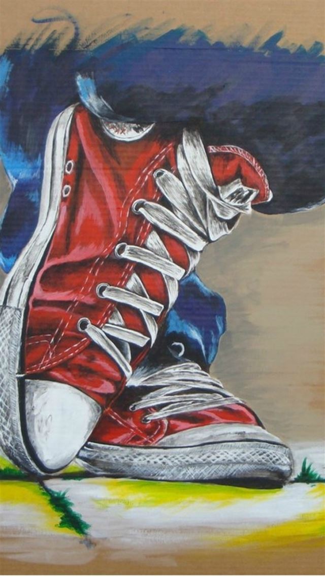 1080x1920 Converse Leisure Shoes Painting Art - painting iPhone 8 Wallpaper