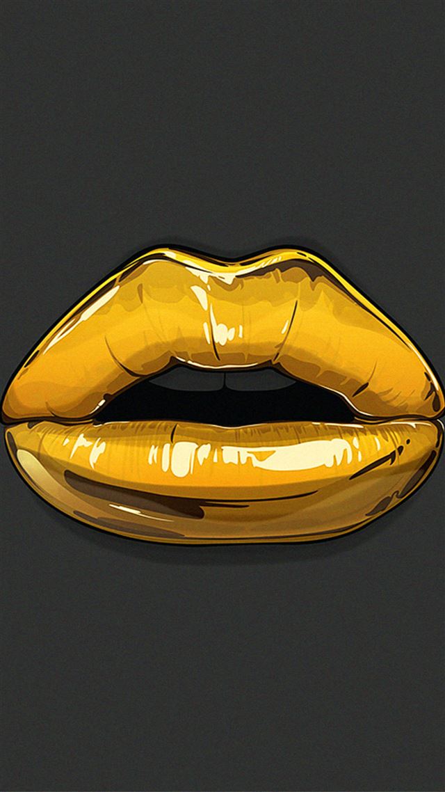 1080x1920 Golden Lips Bling Illustration - golden iPhone 8 Wallpaper