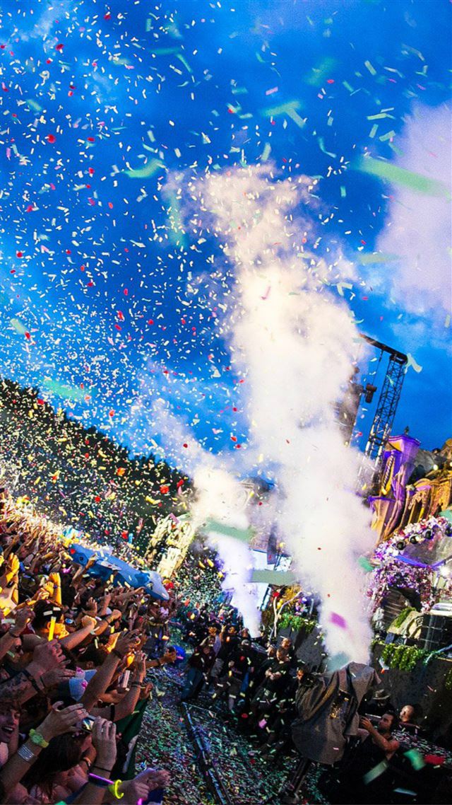 1080x1920 Tomorrowland Festival Concert Confetti -  iPhone 8 Wallpaper