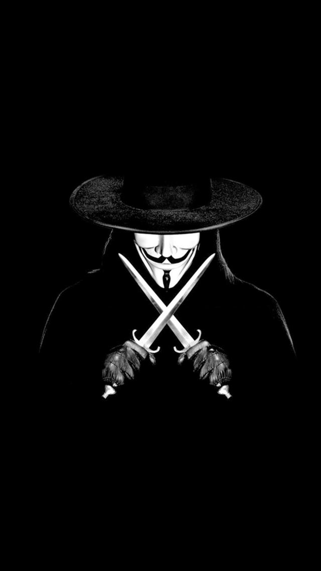 1080x1920 V For Vendetta Man With Knifes - art iPhone 8 Wallpaper