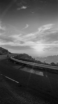The Runner Mountain Jogging Sun Morning Nature Dark wallpaper