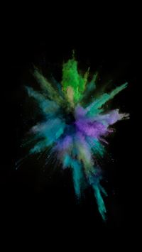 iOS9 Colorful Smoke Explosion Dark Art wallpaper