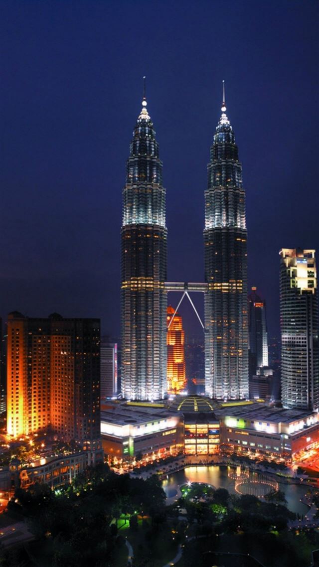 1080x1920 Night City Architecture Skyscrapers Landscape - night iPhone 8 Wallpaper