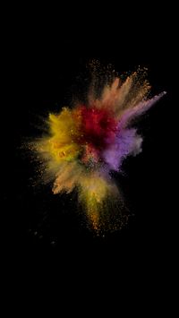 Colorful Dust Smoke Burst Explosion Art iOS9 Wallpaper wallpaper