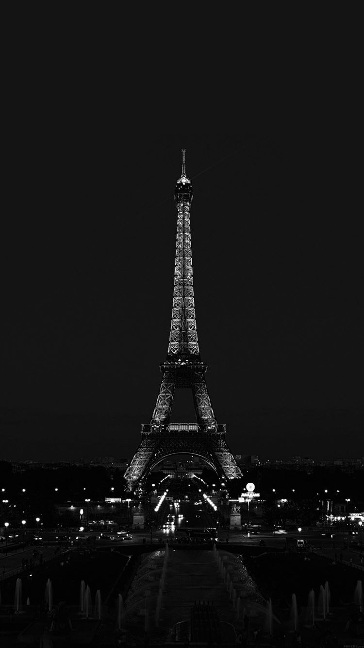 Paris Night France City Dark Eiffel Tower iPhone 8 Wallpapers Free Download