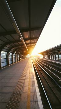 Train Station Sunset Sunlight City View wallpaper