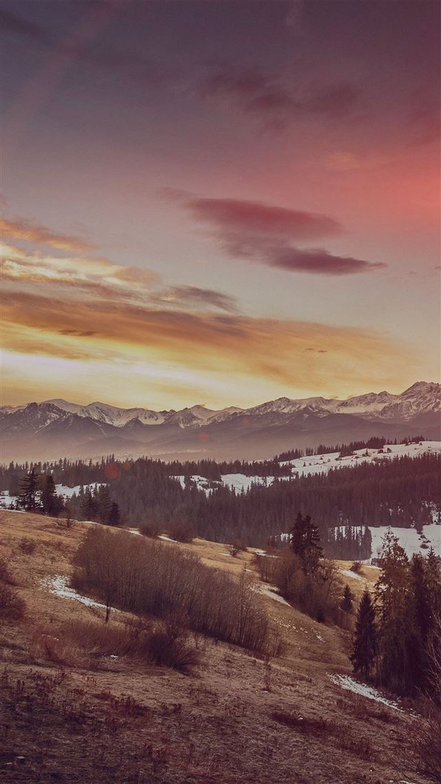 1080x1920 Fall Mountain Nature Sky Flare - trees iPhone 8 Wallpaper