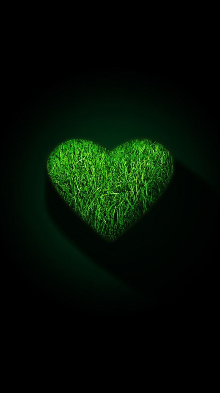Romantic Grass Love Shaped Shadow Artwork iPhone 8 Wallpapers Free Download