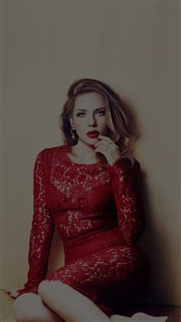 Scarlett Johansson Dark Celebrity Sexy Red Dress wallpaper