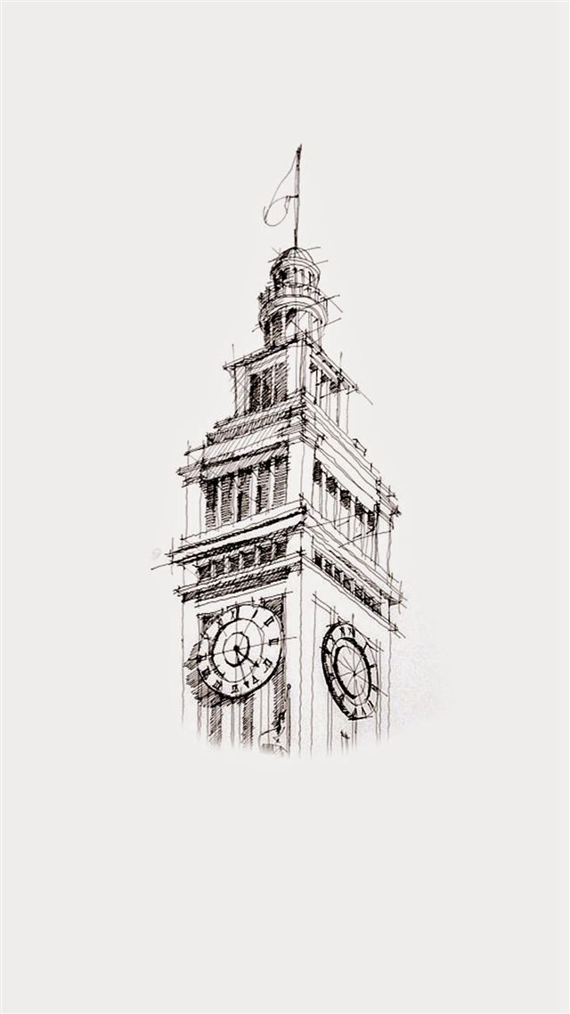 1080x1920 Big Ben Sketch Art Drawn - london iPhone 8 Wallpaper