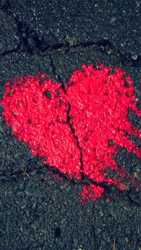 Heart Shape On Asphalt wallpaper