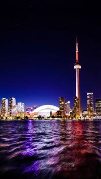 Toronto Lake Canada City Night View wallpaper