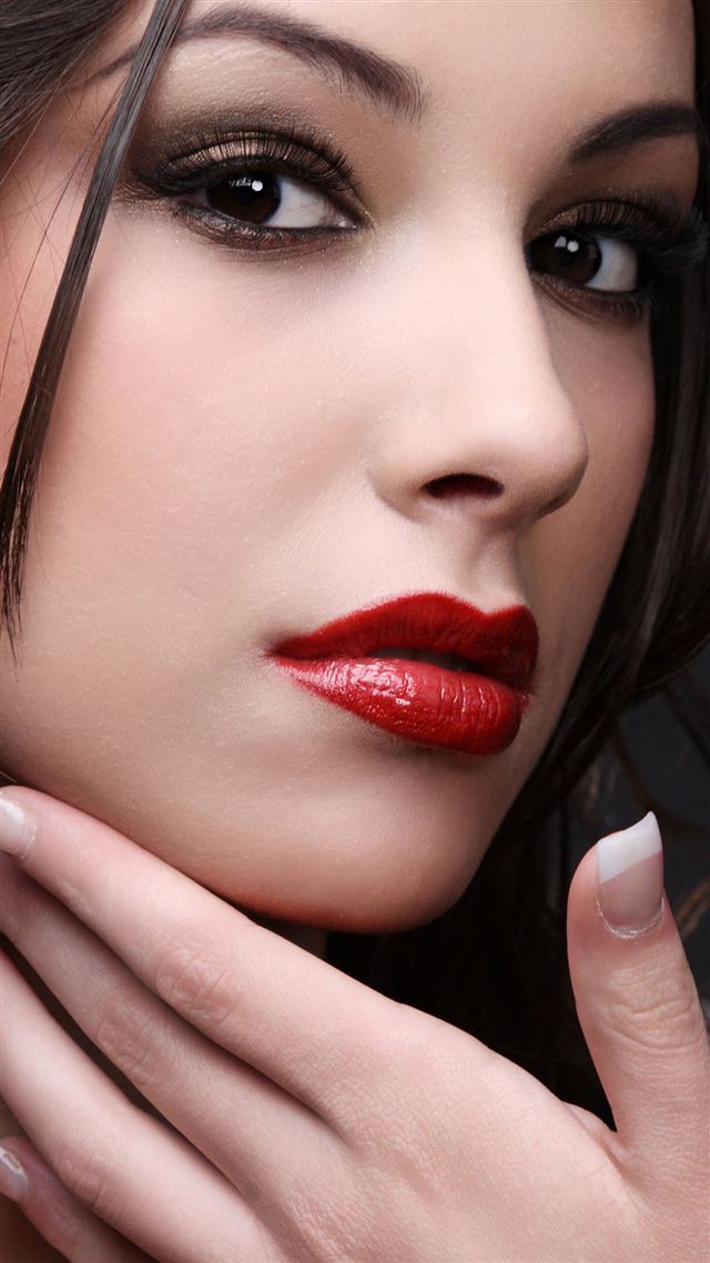 1080x1920 Mac Red Lipstick Portrait - face iPhone 8 Wallpaper
