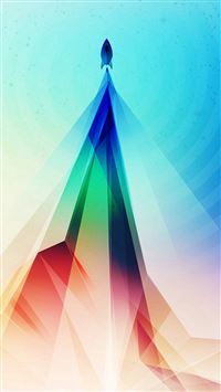 Rainbow Blue Tower Graphic Digital Pattern wallpaper
