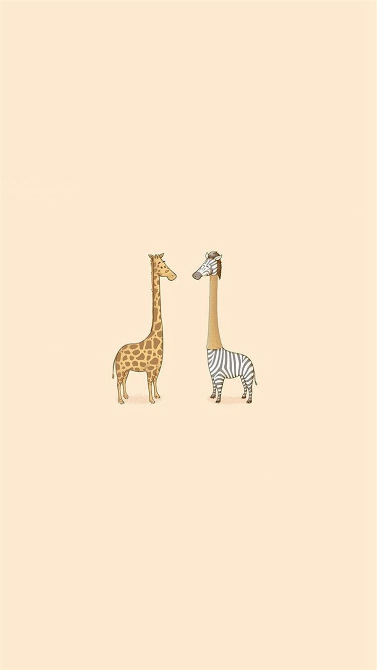 Cute Giraffe Yellow Animal Minimal iPhone 8 Wallpapers Free Download
