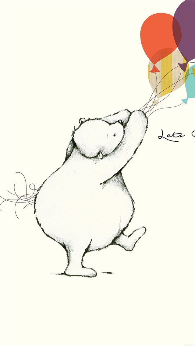 1080x1920 Lets Celebrate Cute Bear Illust Art - balloon iPhone 8 Wallpaper