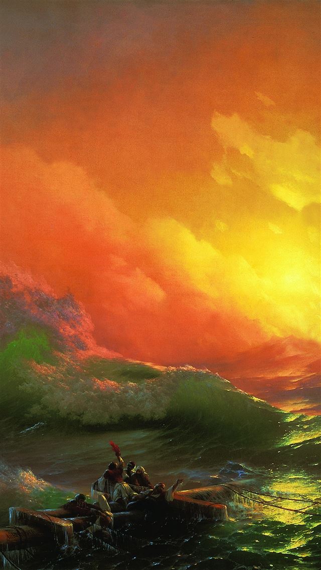 1080x1920 Classic The Ninth Wave 1850 Art Illust - yellow iPhone 8 Wallpaper