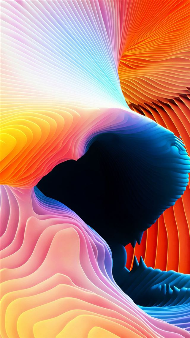 1080x1920 Curve Art Rainbow Pattern - yellow iPhone 8 Wallpaper