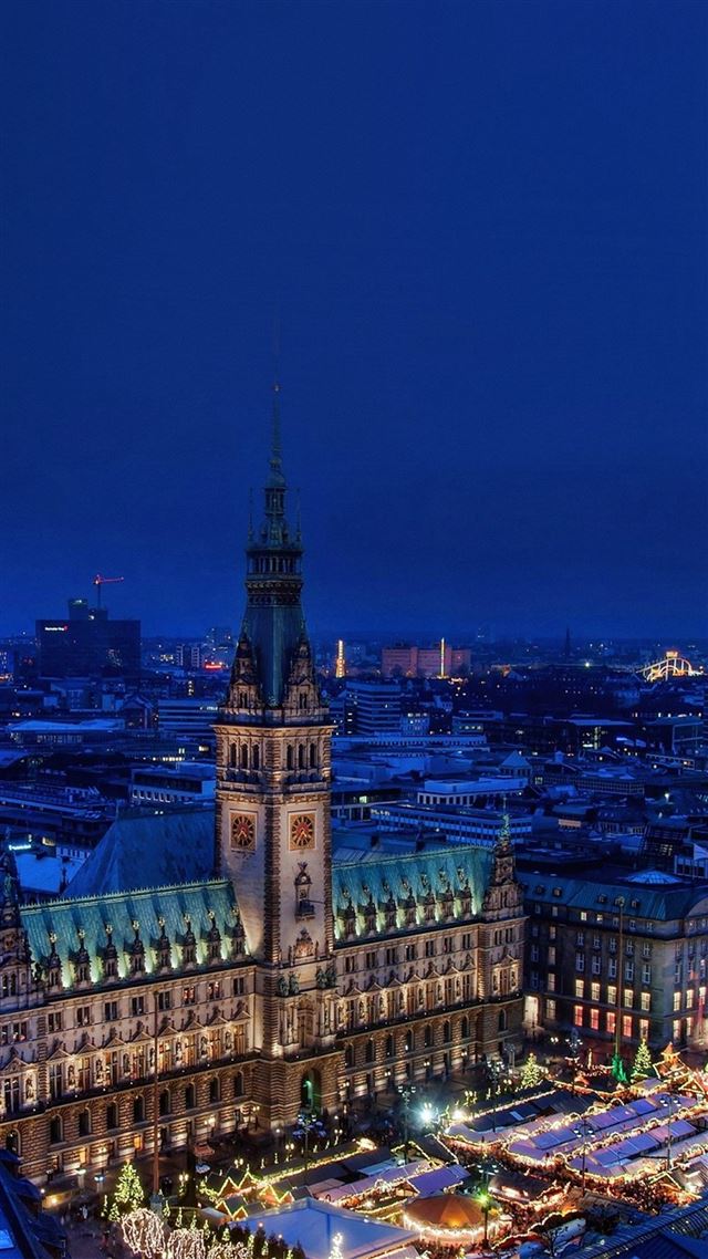1080x1920 Christmas Blue Night Winter City - christmas iPhone 8 Wallpaper