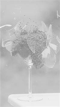 Glass Breaking Nature Art White wallpaper
