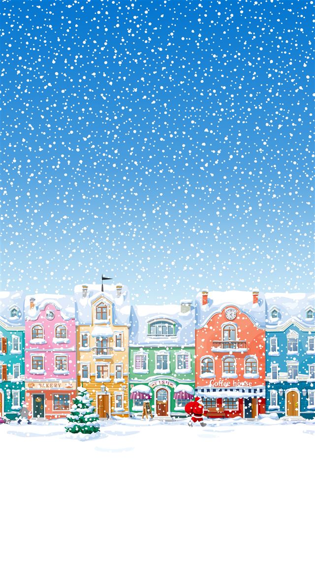 1080x1920 Snowy Town Santa Claus Delivering Christmas Presents -  iPhone 8 Wallpaper