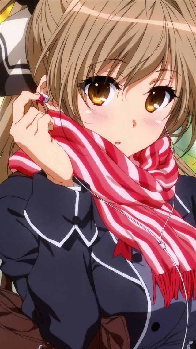 1080x1920 Cute Anime Schoolgirl Shy Head Face - face iPhone 8 Wallpaper