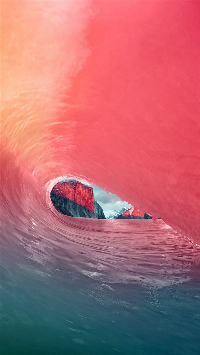 1080x1920 Apple Osx Yosemite Wave Red Rainbow Sea Blue -  iPhone 8 Wallpaper