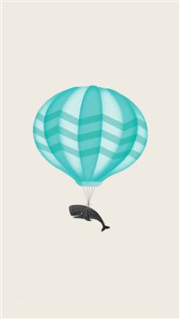 Cute llustration Whale Balloon Art wallpaper