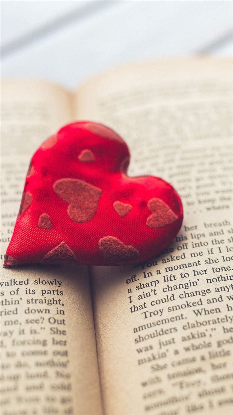 Romantic Heart Love Book Read iPhone 8 Wallpapers Free Download