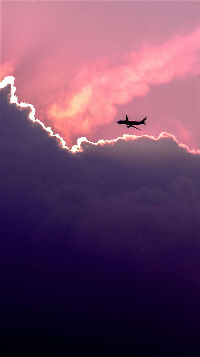 1080x1920 Plane Above Sunset Clouds - above iPhone 8 Wallpaper