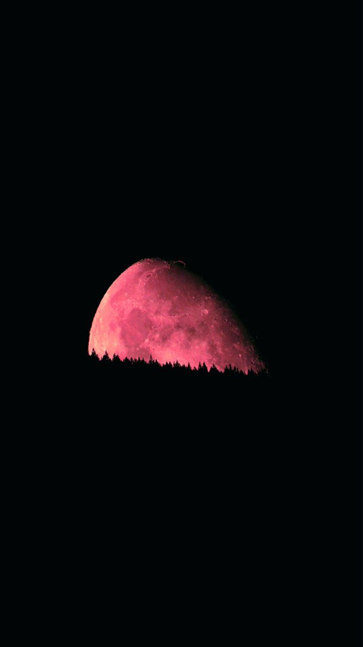 Big Red Moon Dark Night iPhone 8 Wallpapers Free Download