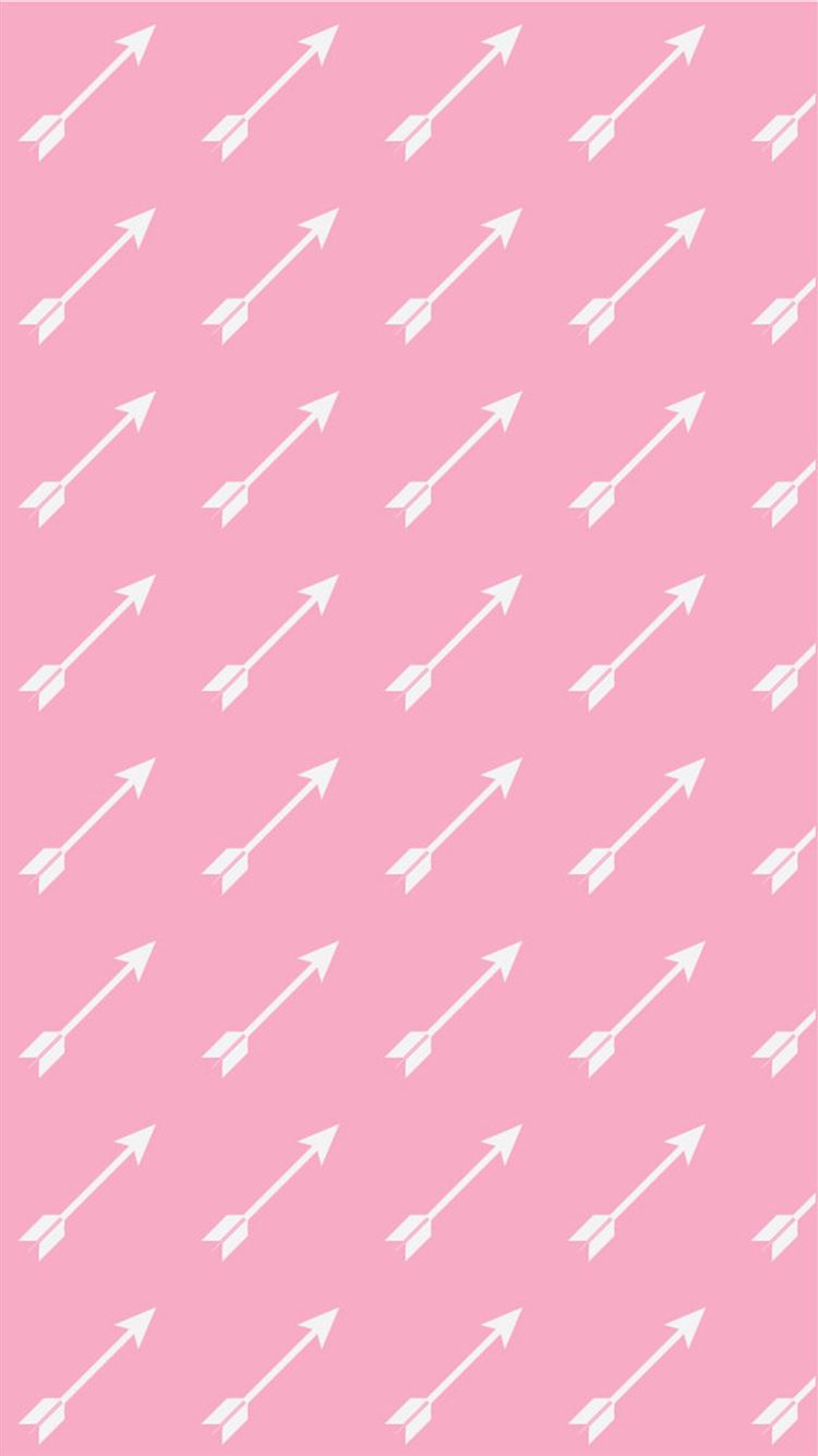 Pink Background White Arrows Pattern Iphone 8 Wallpaper Download