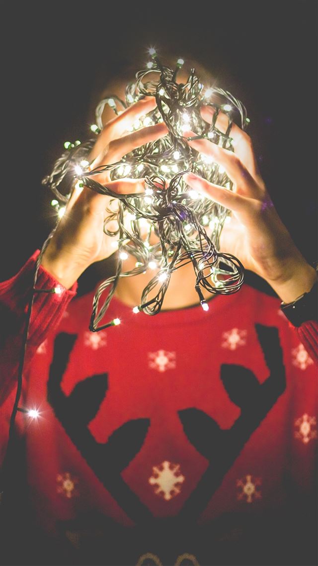 1080x1920 Christmas Lights Reindeer Sweater - christmas iPhone 8 Wallpaper