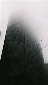Skyscraper Covered In Fog  wallpaper