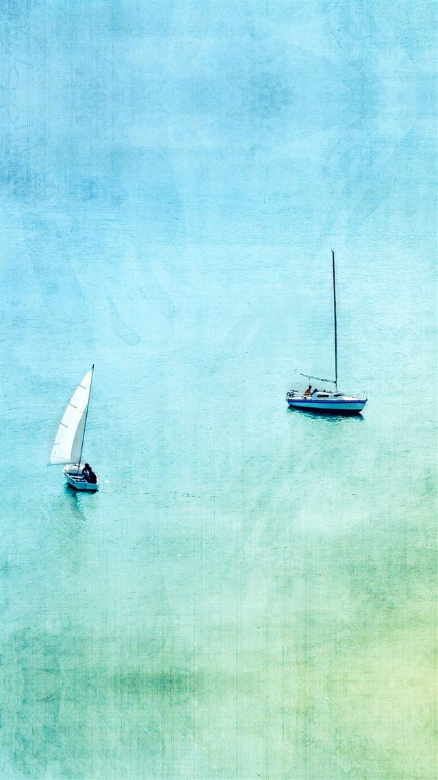 1080x1920 Sea Boat Lake Blue Day Fun Nature Art - paint iPhone 8 Wallpaper