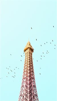 Paris Eiffel Tower Birds Colorful wallpaper