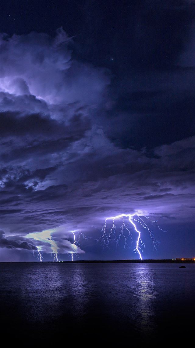 1080x1920 Astronomy Lightning Skyscape - night iPhone 8 Wallpaper