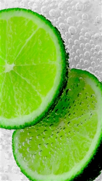 Lemon Lime Slices Bubbles wallpaper