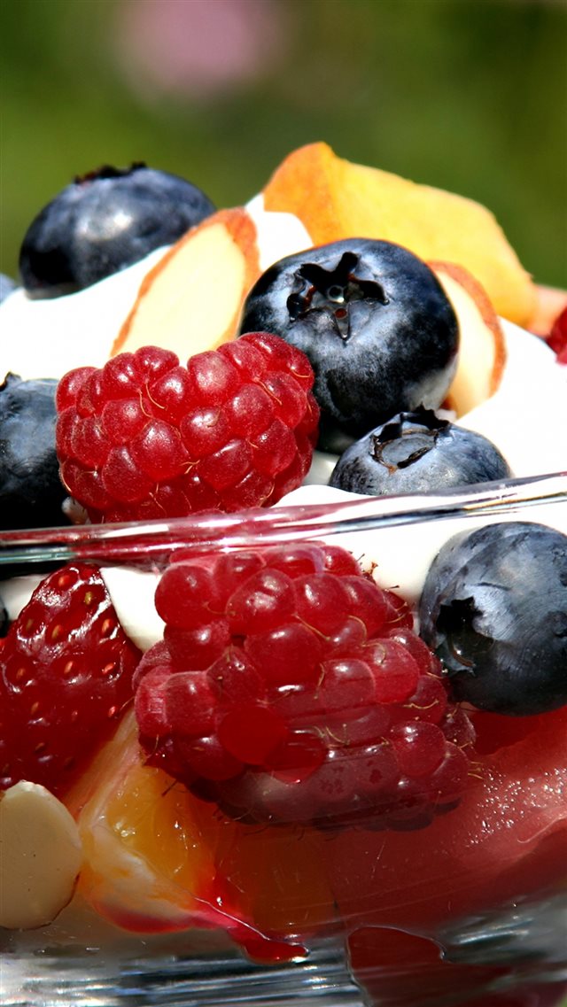 1080x1920 Fruit Berries Lettuce Peaches Strawberries Raspberries Blueberries - food iPhone 8 Wallpaper