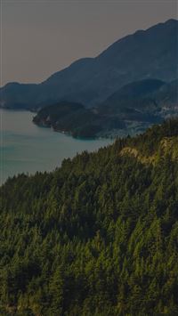 Lake Green Nature Wonderful Blue Summer Day Mountain Dark wallpaper