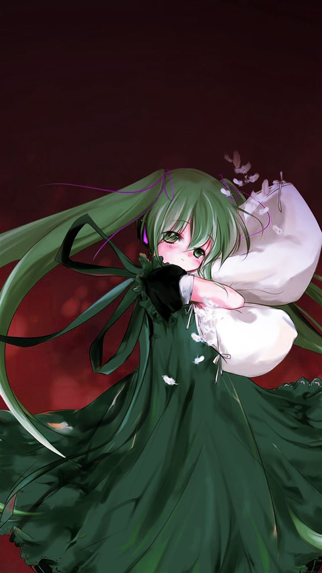 1080x1920 Anime Art Hasune Miku Red Sleepy Illust - anime iPhone 8 Wallpaper