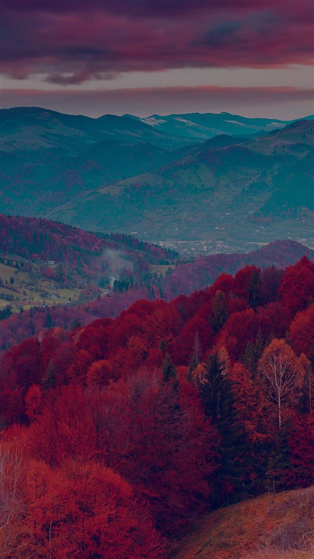 1080x1920 Fall Mountain Fun Red Tree Nature Dark Beautiful - fall iPhone 8 Wallpaper
