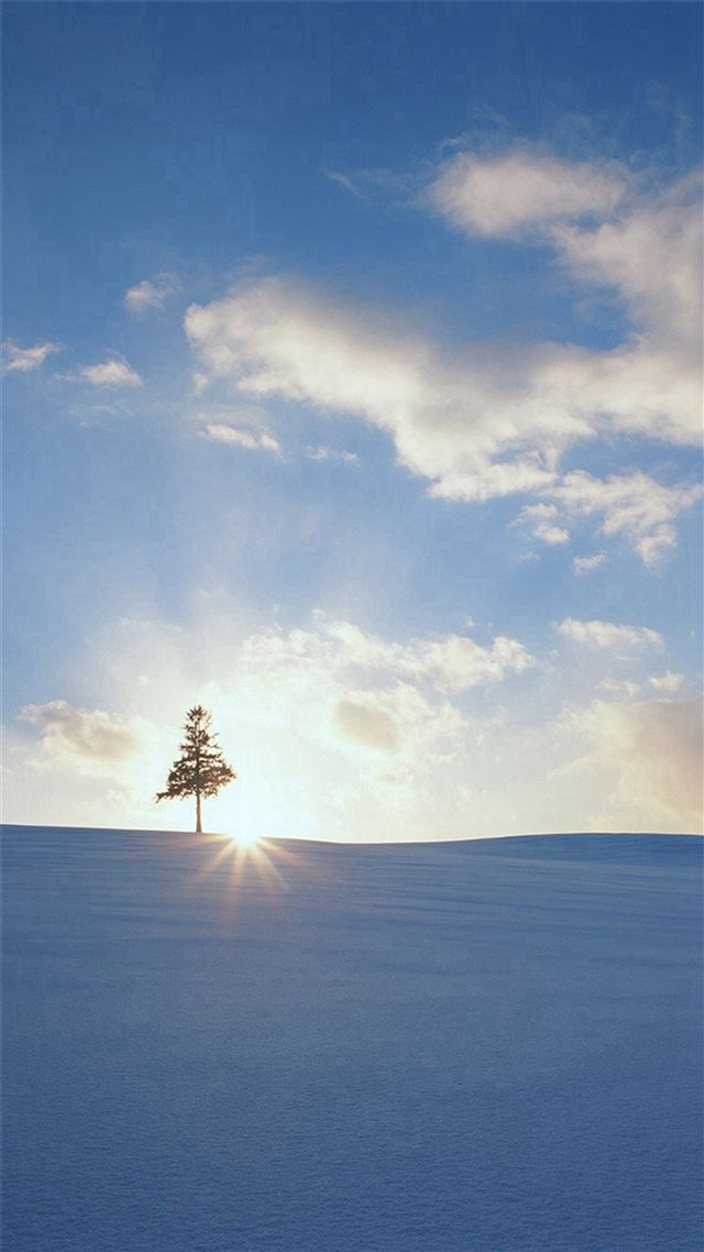 1080x1920 Nature Sunny Snowy Field View - skyscape iPhone 8 Wallpaper