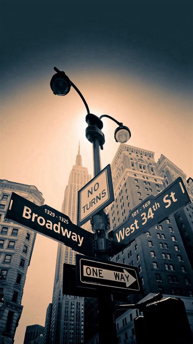 1080x1920 City Skyscraper Buildings Directions Guidepost -  iPhone 8 Wallpaper