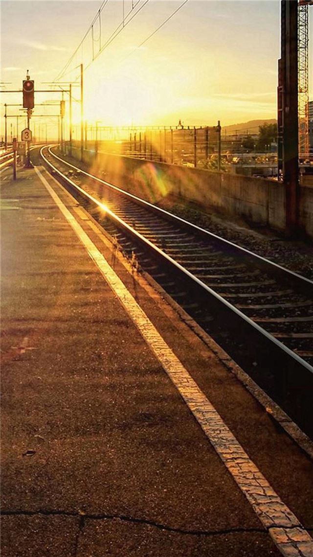 1080x1920 Sunset Railway Landscape - sunlight iPhone 8 Wallpaper