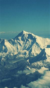 Snowy Cloudy Mountain Sky View wallpaper