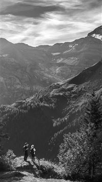 Landscape Mountain View Sky Dark Bw wallpaper