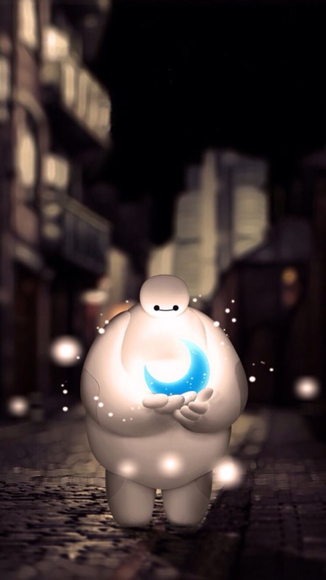 1080x1920 Baymax Holding Moon Dreamy Bokeh -  iPhone 8 Wallpaper