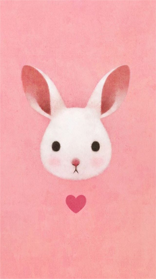 1080x1920 Cute Lovely Pink Rabbit Drawing Art - cute iPhone 8 Wallpaper