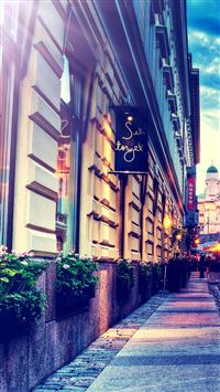 Town Street City View Beautiful Scene wallpaper